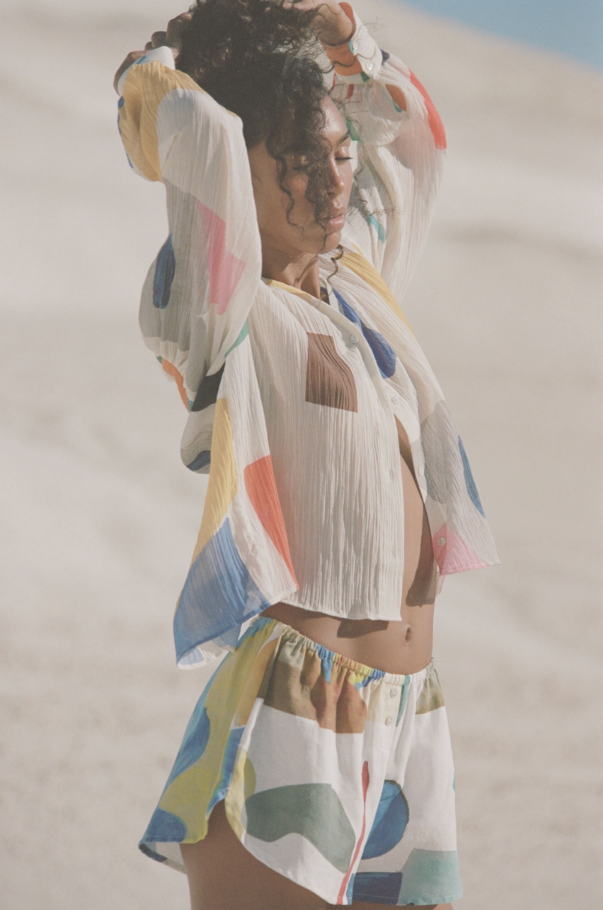 Short en Lin Multicolore - G. Kero