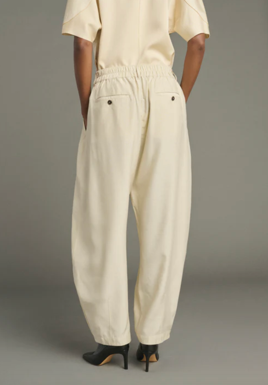 Pantalon Vernon Écru Soie Flammée - Soeur