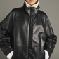 Veste en Cuir Souple Gamma Noire - Soeur