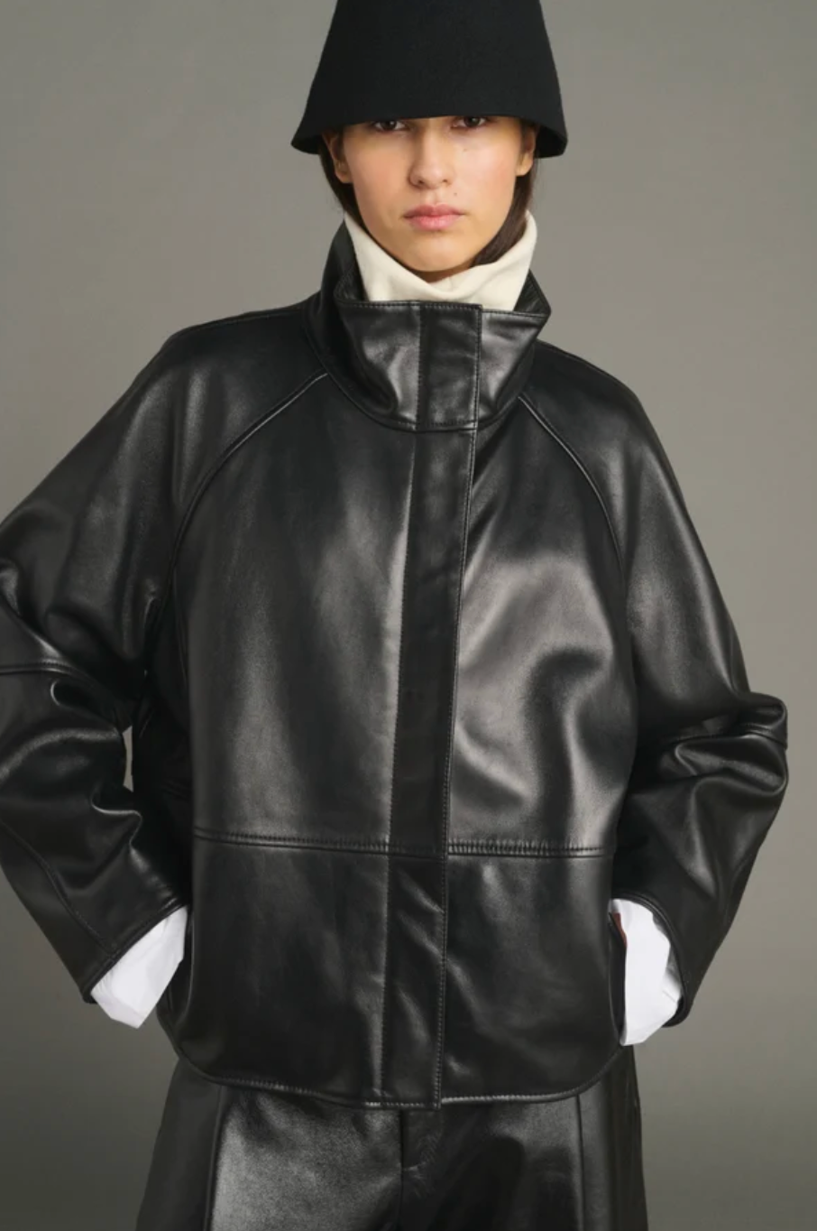 Veste en Cuir Souple Gamma Noire - Soeur