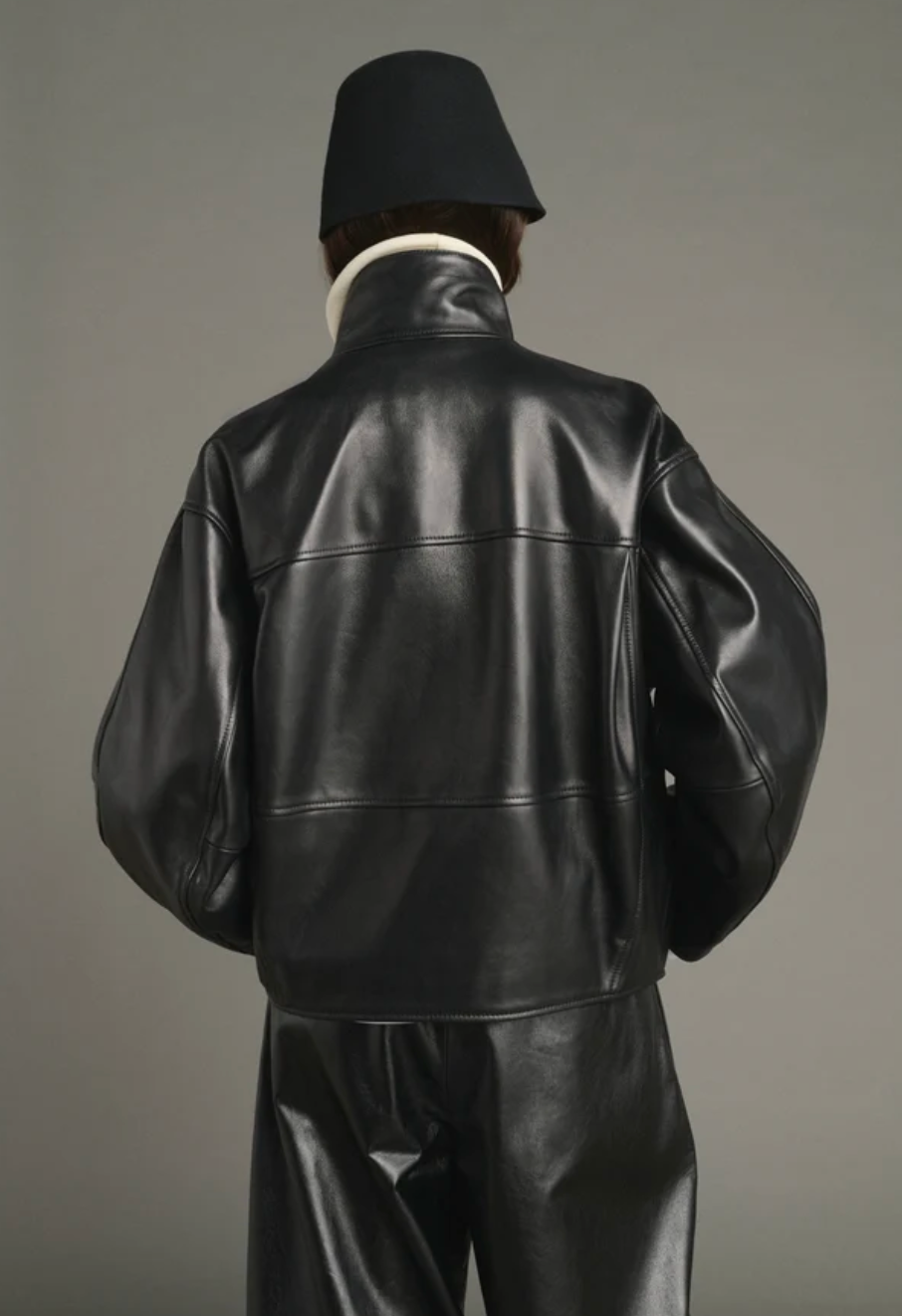 Veste en Cuir Souple Gamma Noire - Soeur