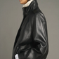 Veste en Cuir Souple Gamma Noire - Soeur