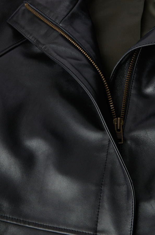Veste en Cuir Souple Gamma Noire - Soeur