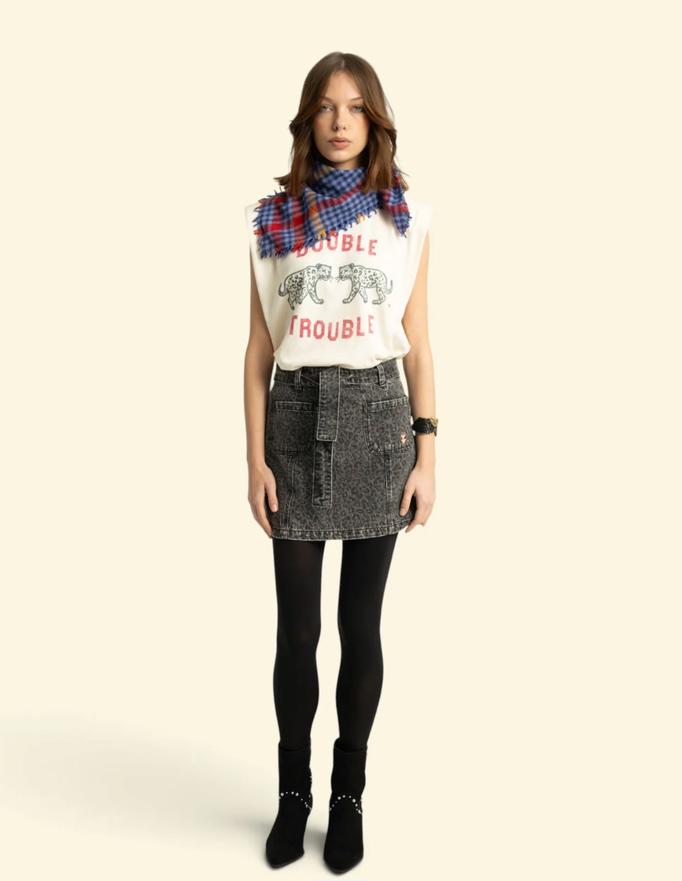 Sleeveless T-Shirt Shoulder Pads Double Trouble - Sisters Department