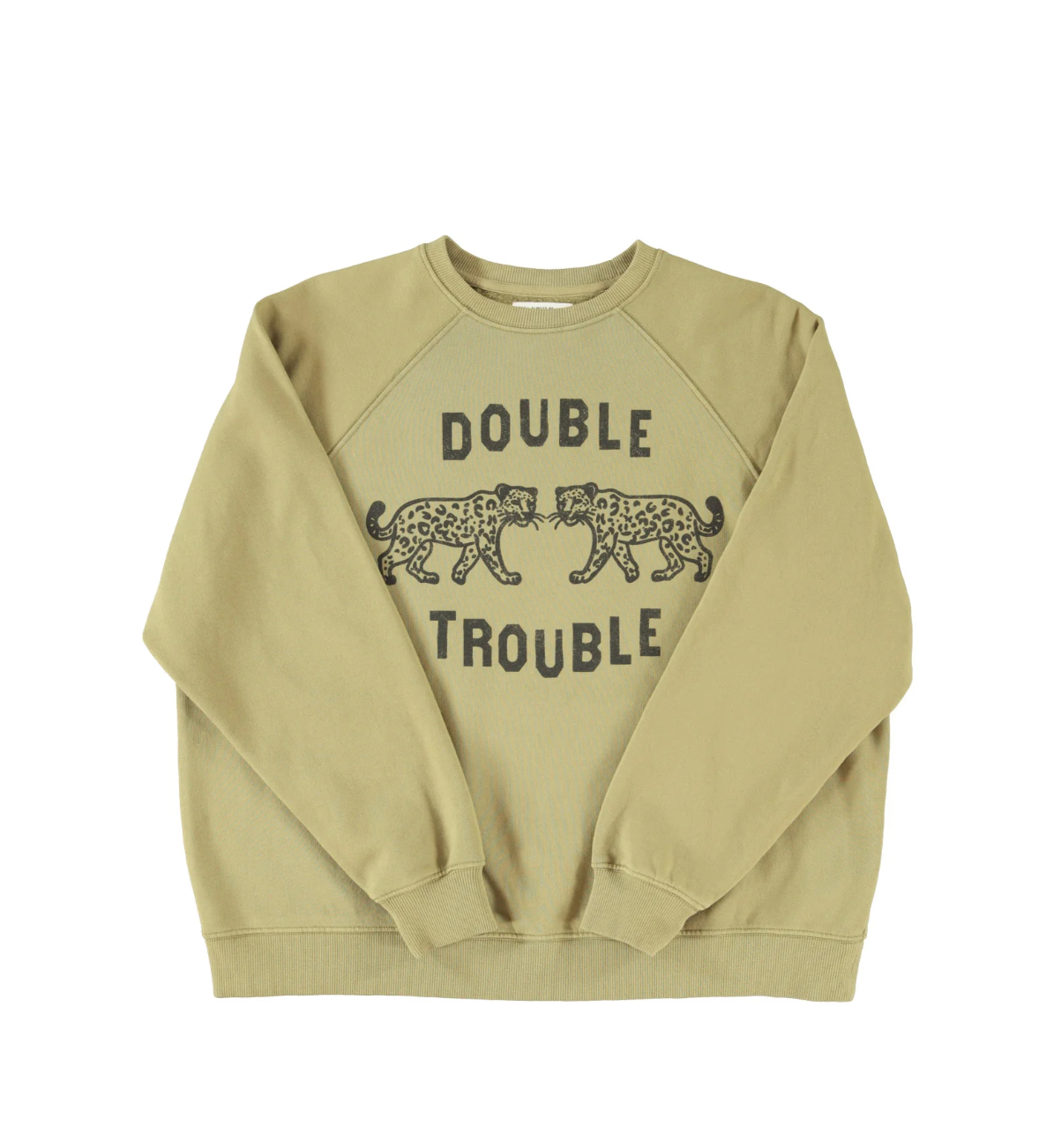 Fitted Sweatshirt Kaki Double Trouble - Sisters Department