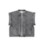 Waistcoat Washed Black Denim - Sisters Department
