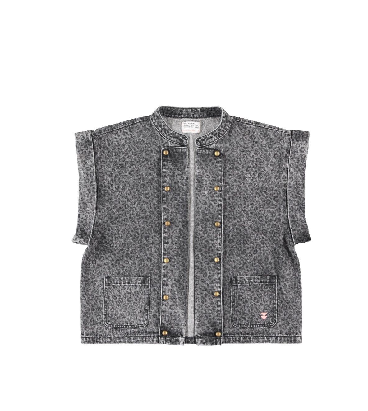 Waistcoat Washed Black Denim - Sisters Department