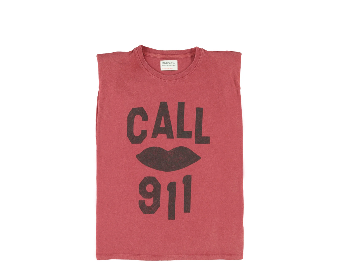 Sleeveless T-Shirt Shoulder Pads Call 911 - Sisters Department