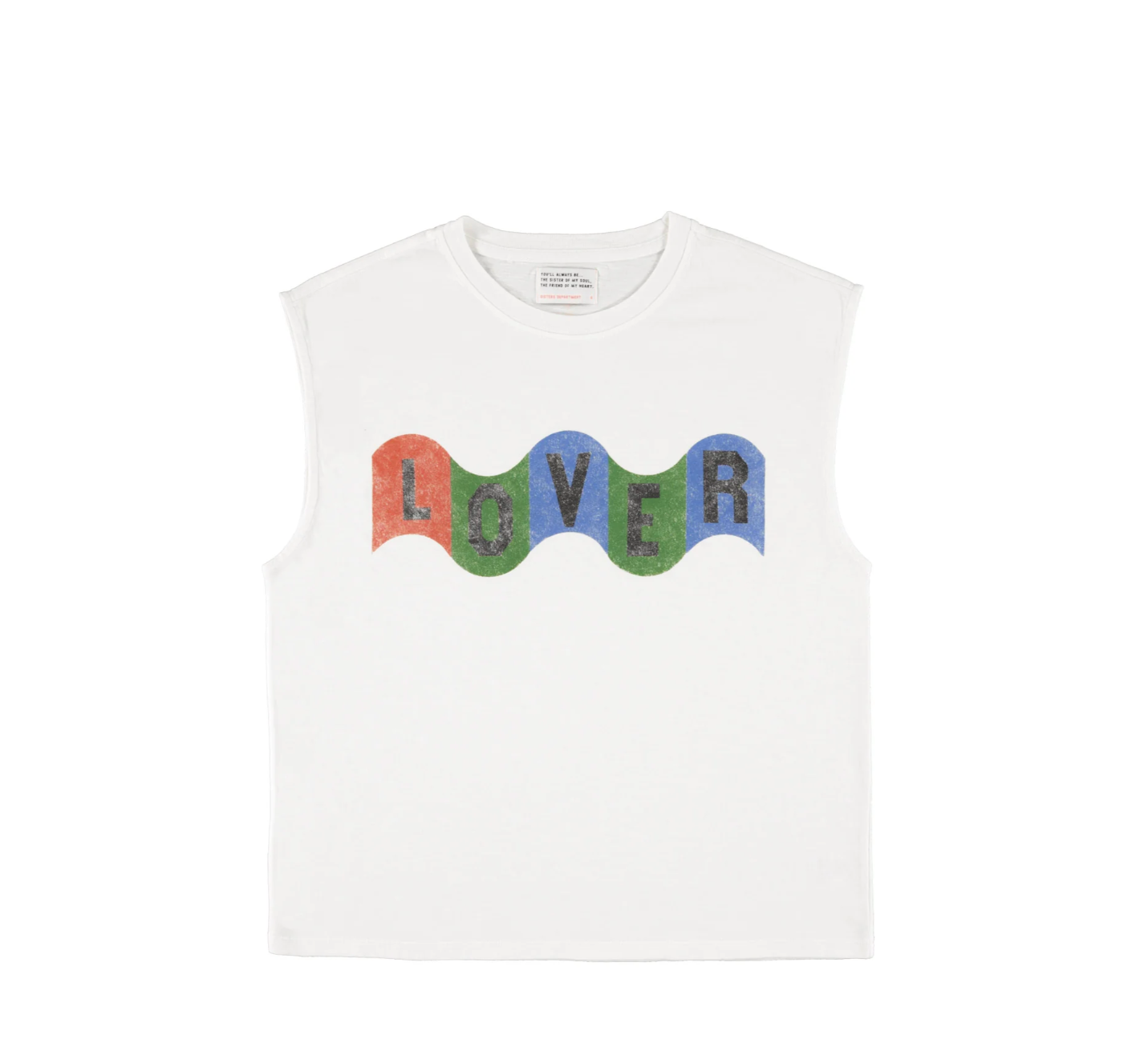 Sleeveless T-Shirt Ecru Lover - Sisters Department
