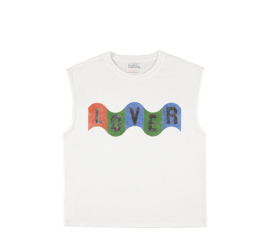Sleeveless T-Shirt Ecru Lover - Sisters Department