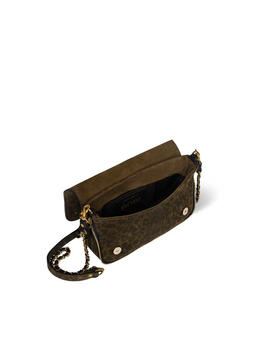 Sac Bobi S Croûte Velours Léopard Kaki - Jérôme Dreyfuss
