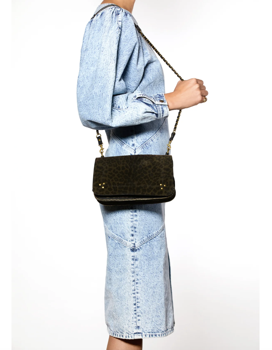 Sac Bobi Croûte Velours Léopard Kaki - Jérôme Dreyfuss