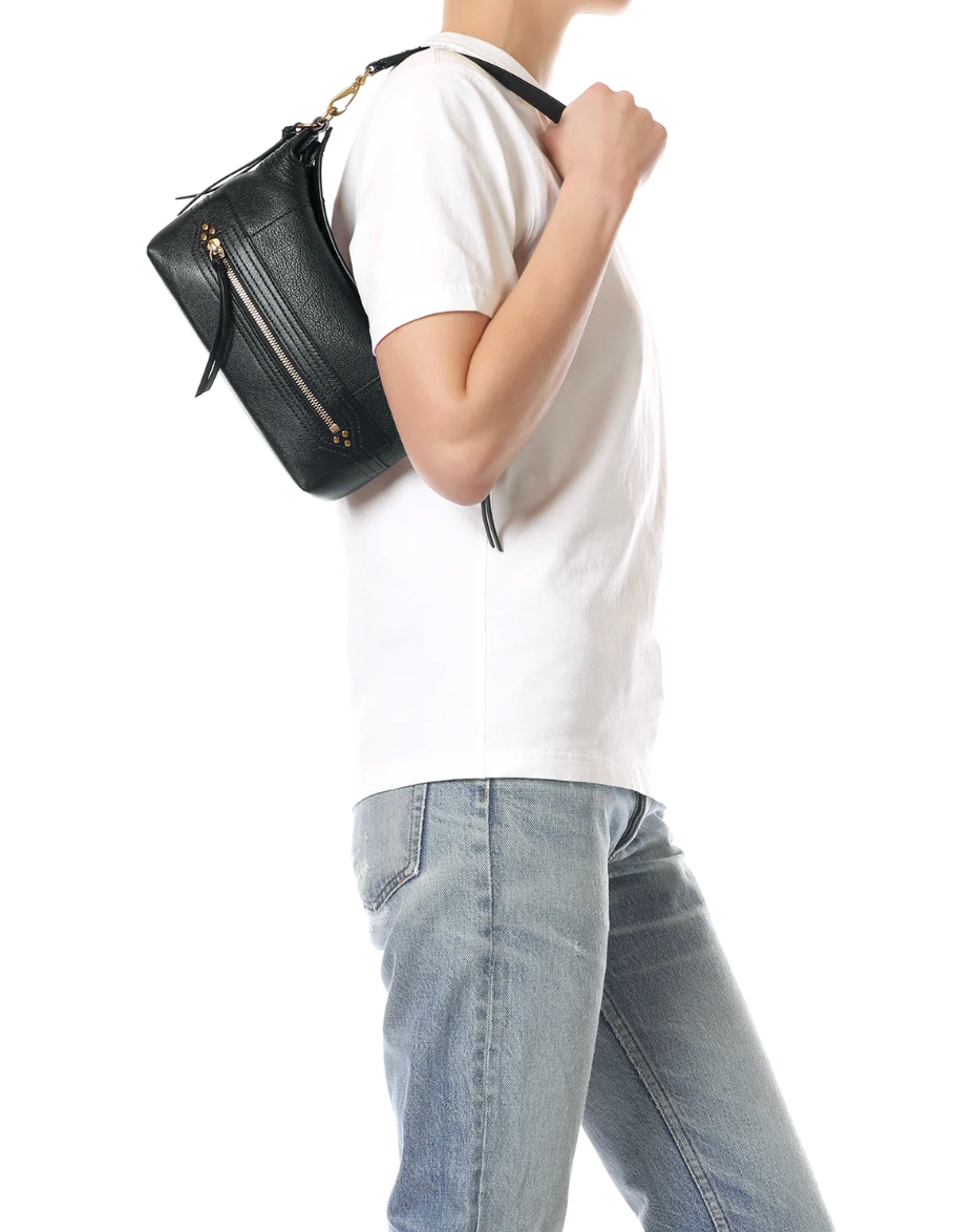 Sac Lucky Hobo S Buffle Noir Brass - Jérôme Dreyfuss