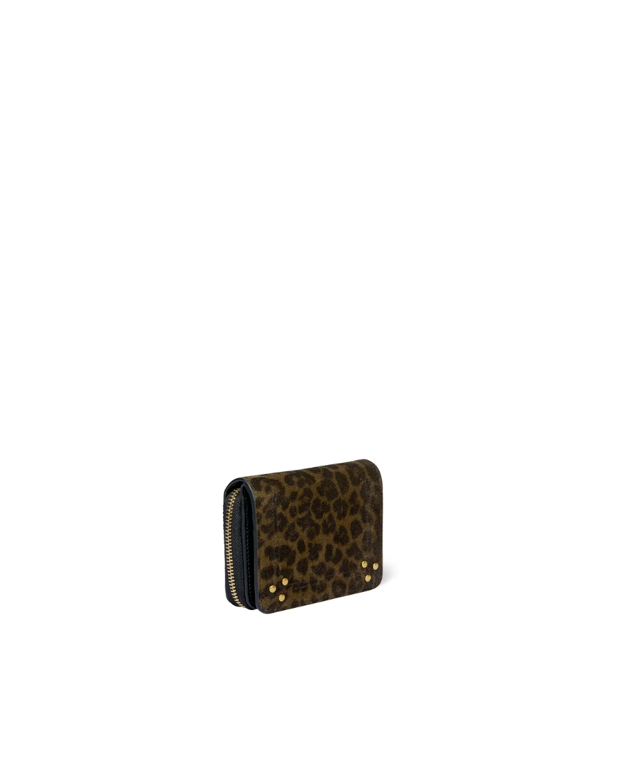 Portefeuille André Croûte Velours Léopard Kaki - Jérôme Dreyfuss