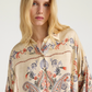 Chemisier Pitanga Satin de Viscose Multicolore Crème - Momoni