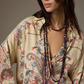 Chemisier Pitanga Satin de Viscose Multicolore Crème - Momoni
