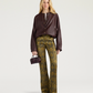 Veste Bomber Courte Kaldor Cuir Marron - Momoni