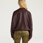 Veste Bomber Courte Kaldor Cuir Marron - Momoni