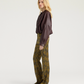 Pantalon 5 Poches Odin Satin de Soie Kaki/Huile - Momoni