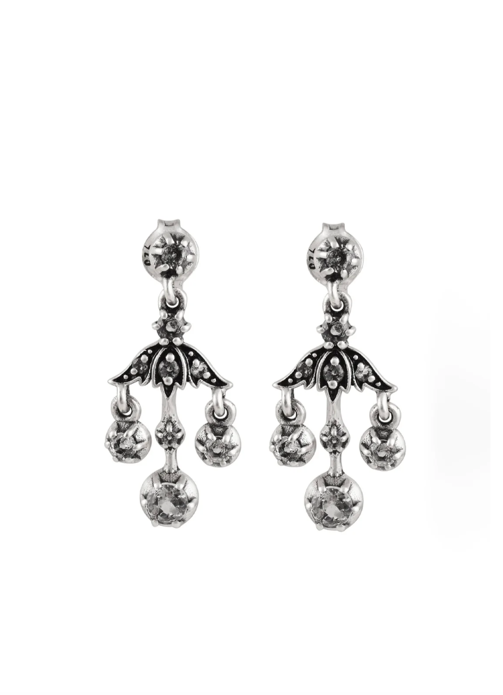 Boucles d'Oreilles Emma Argent Oxydé - Dorothée Sausset