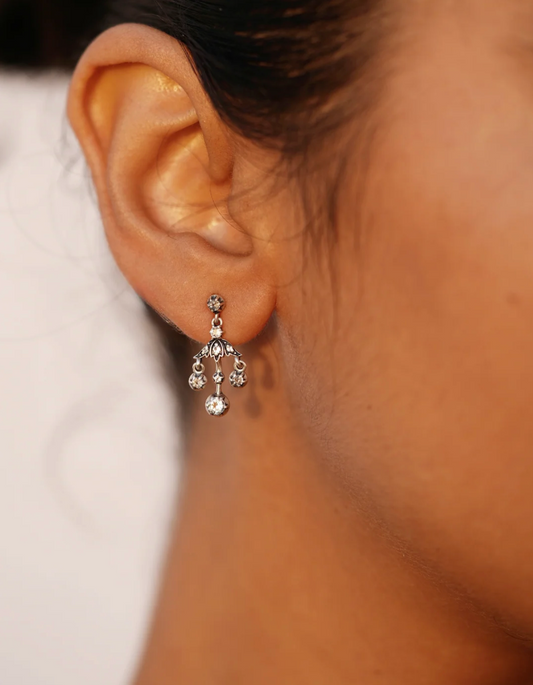 Boucles d'Oreilles Emma Argent Oxydé - Dorothée Sausset