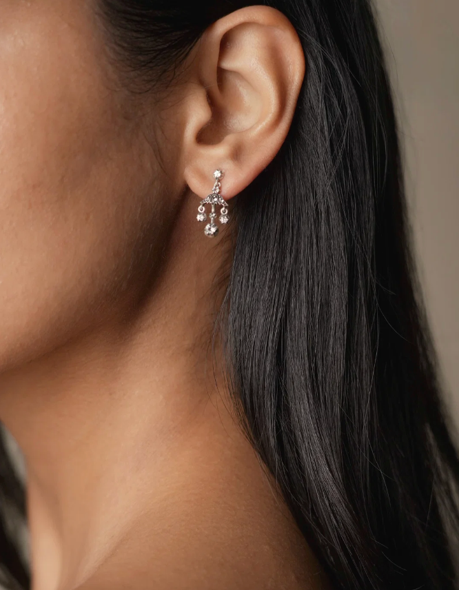 Boucles d'Oreilles Emma Argent Oxydé - Dorothée Sausset
