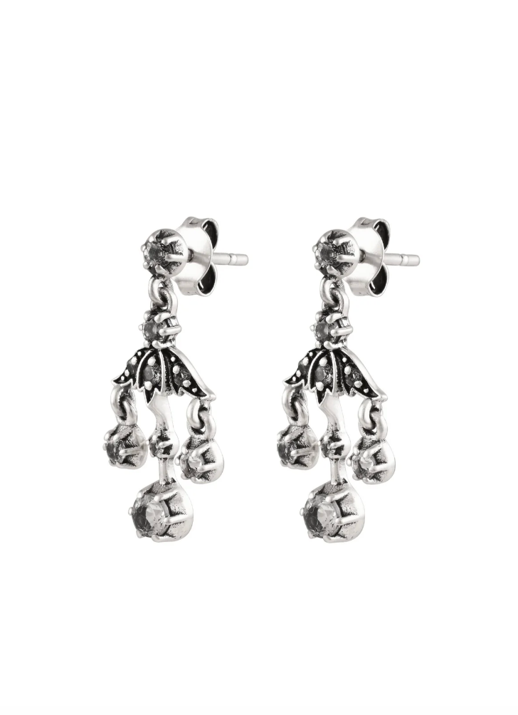 Boucles d'Oreilles Emma Argent Oxydé - Dorothée Sausset