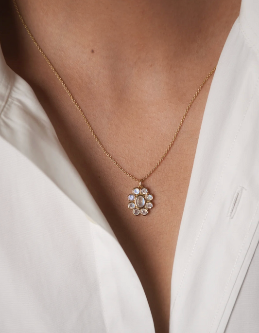 Collier 9 Planètes Pierre de Lune - Dorothée Sausset