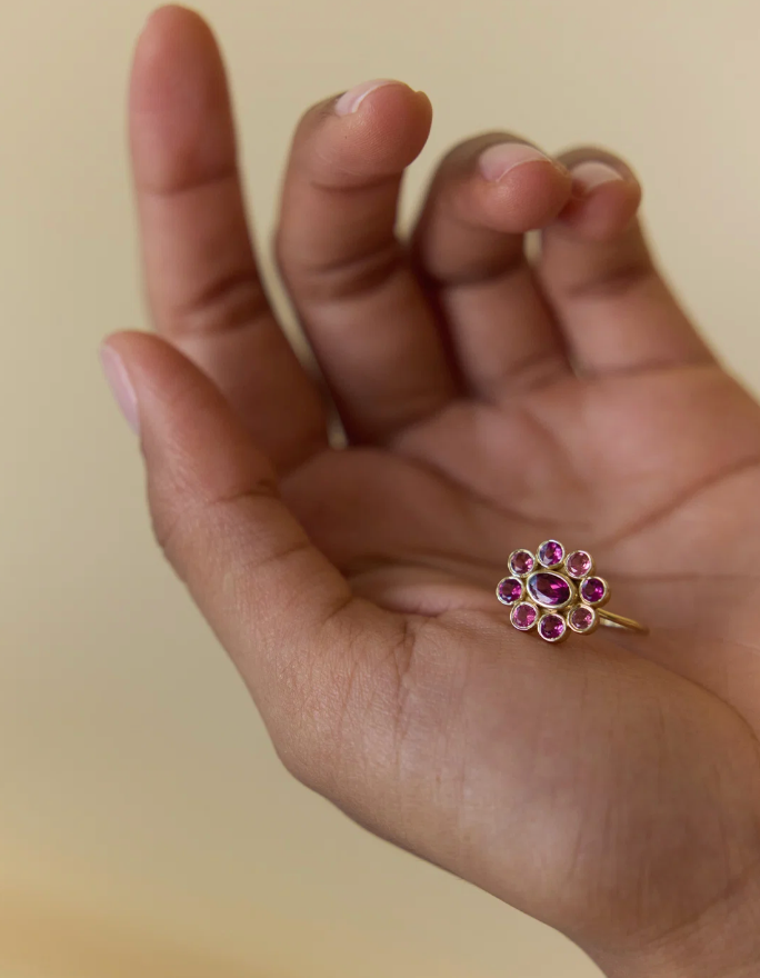 Bague 9 Planètes Rhodolite - Dorothée Sausset