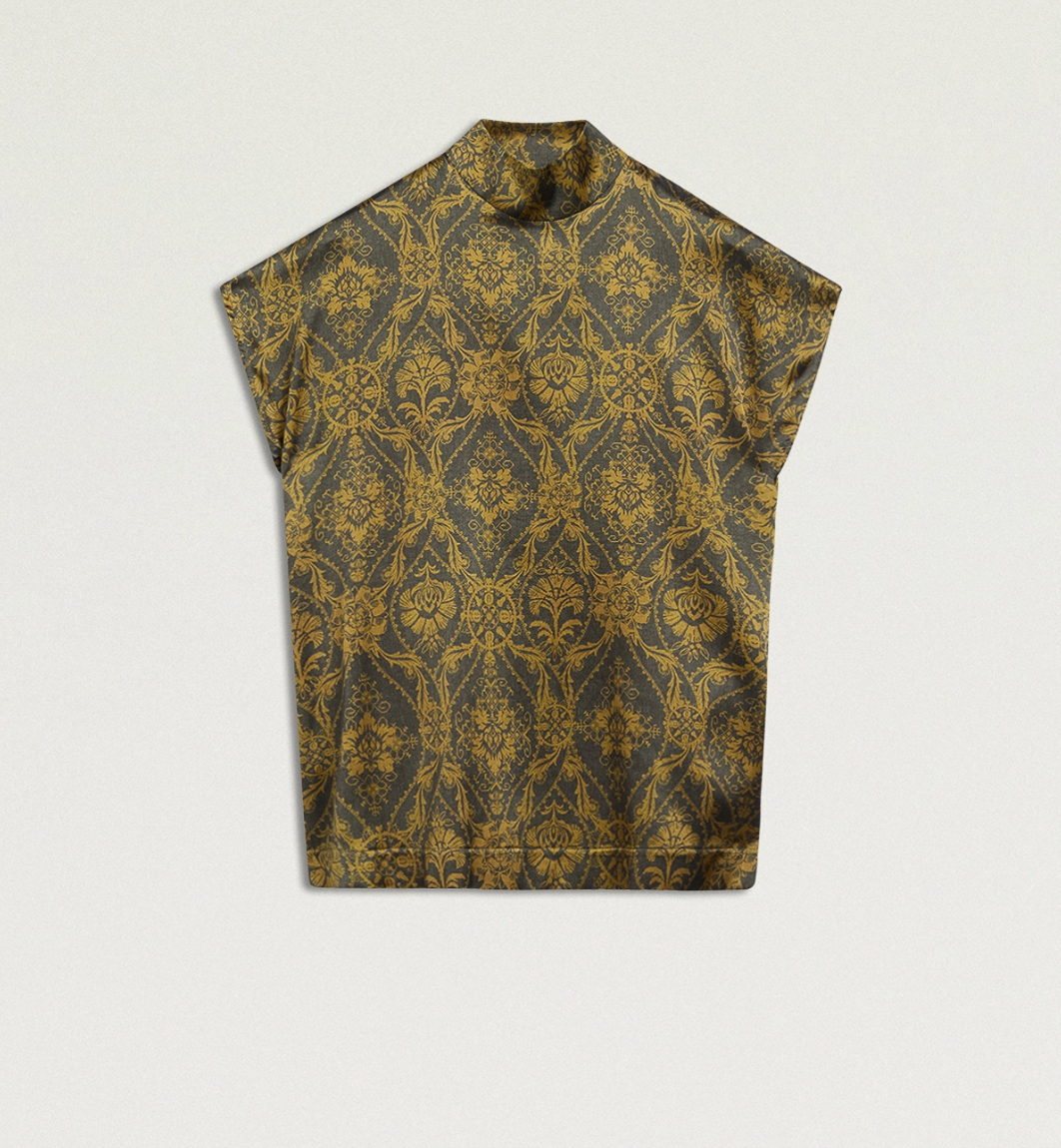 Blouse Manches Courtes Ulla Imprimé Kaki/Huile - Momoni
