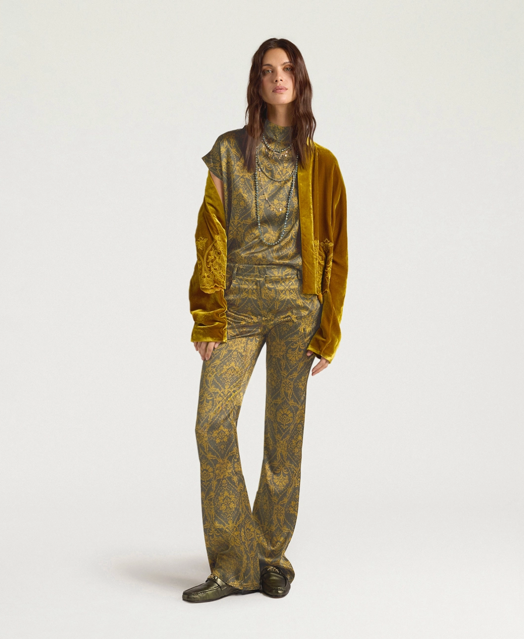Blouse Manches Courtes Ulla Imprimé Kaki/Huile - Momoni