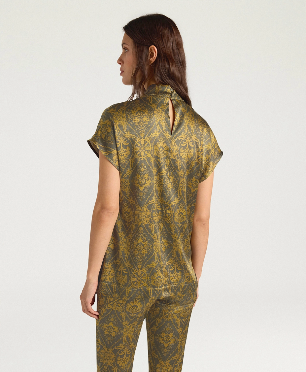 Blouse Manches Courtes Ulla Imprimé Kaki/Huile - Momoni