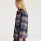 Manteau Veste Tartan Laine Céruléen/Cyclamen - Momoni