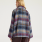 Manteau Veste Tartan Laine Céruléen/Cyclamen - Momoni