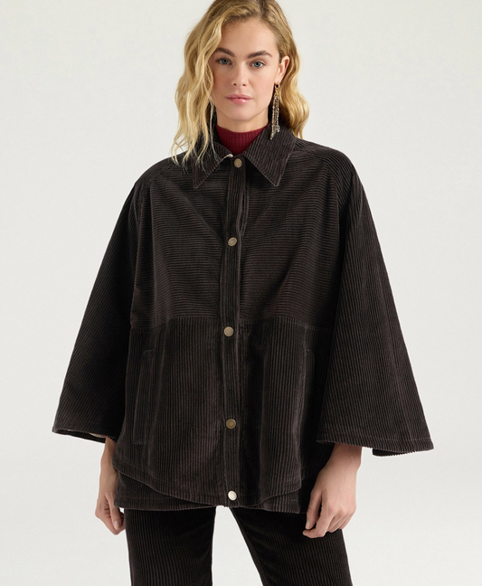 Veste Eldara Velours Courrant Brun Foncé - Momoni