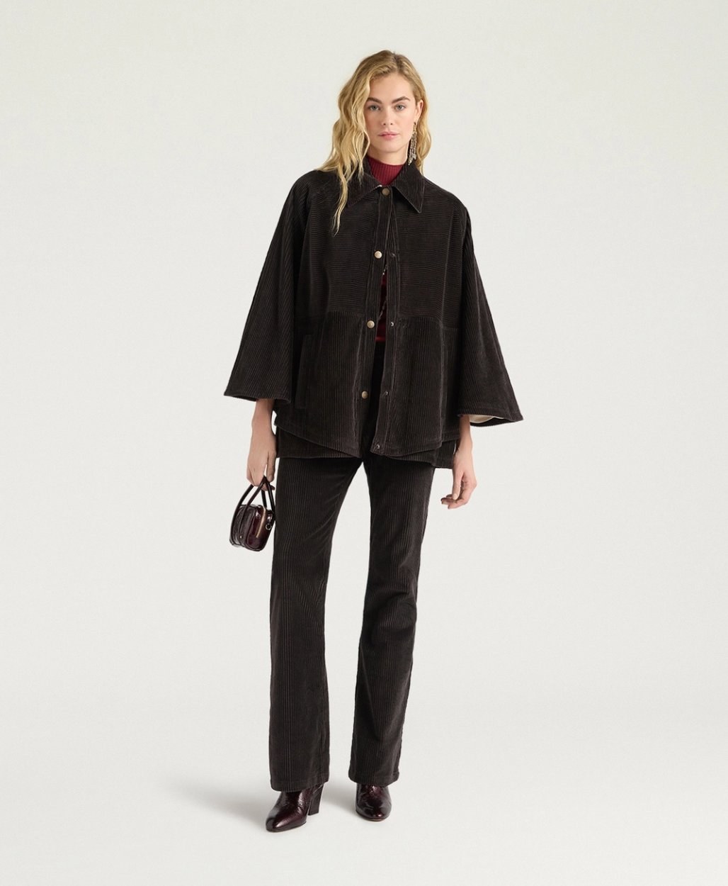 Veste Eldara Velours Courrant Brun Foncé - Momoni