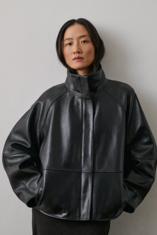 Veste en Cuir Souple Gamma Noire - Soeur
