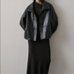 Veste en Cuir Souple Gamma Noire - Soeur