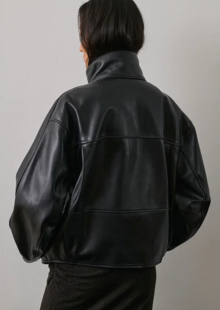 Veste en Cuir Souple Gamma Noire - Soeur