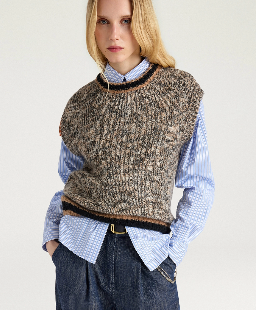 Pull Lett Mohair Multicolore Crème - Momoni
