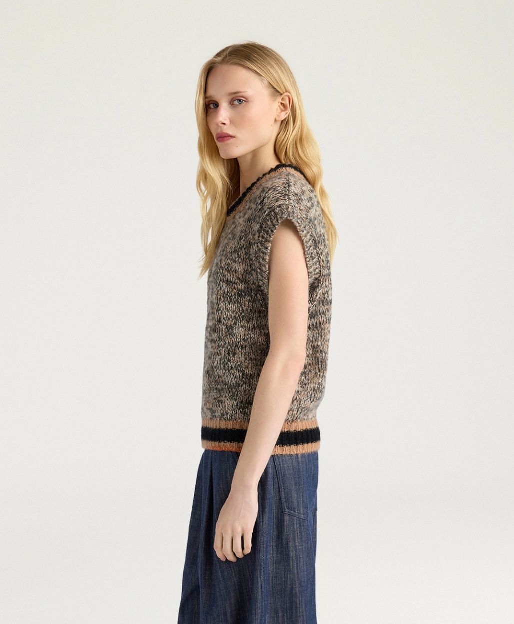 Pull Lett Mohair Multicolore Crème - Momoni