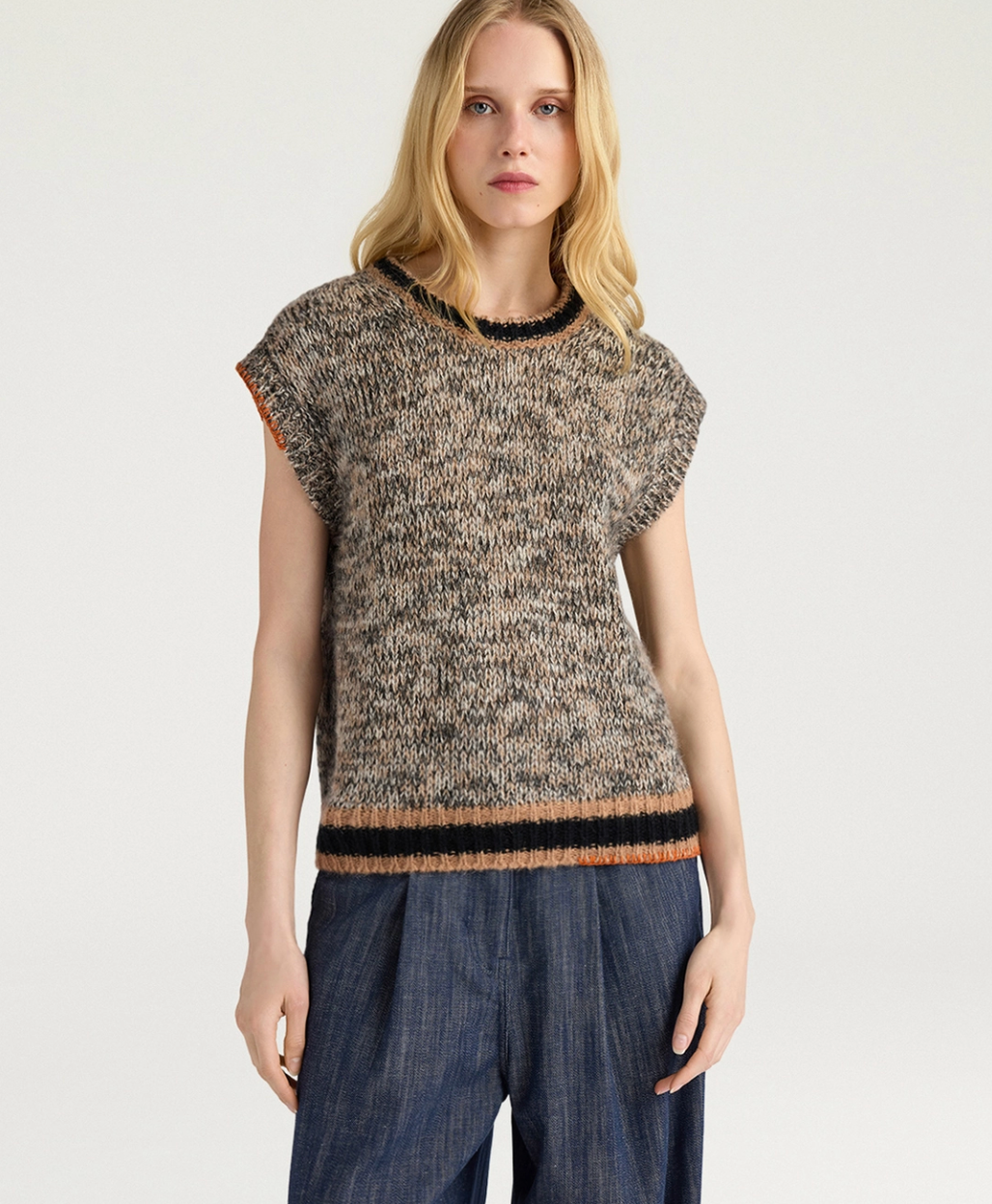 Pull Lett Mohair Multicolore Crème - Momoni