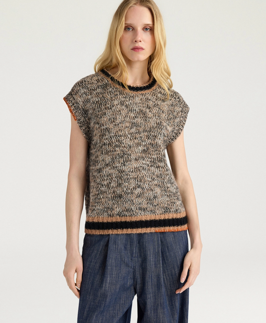Pull Lett Mohair Multicolore Crème - Momoni