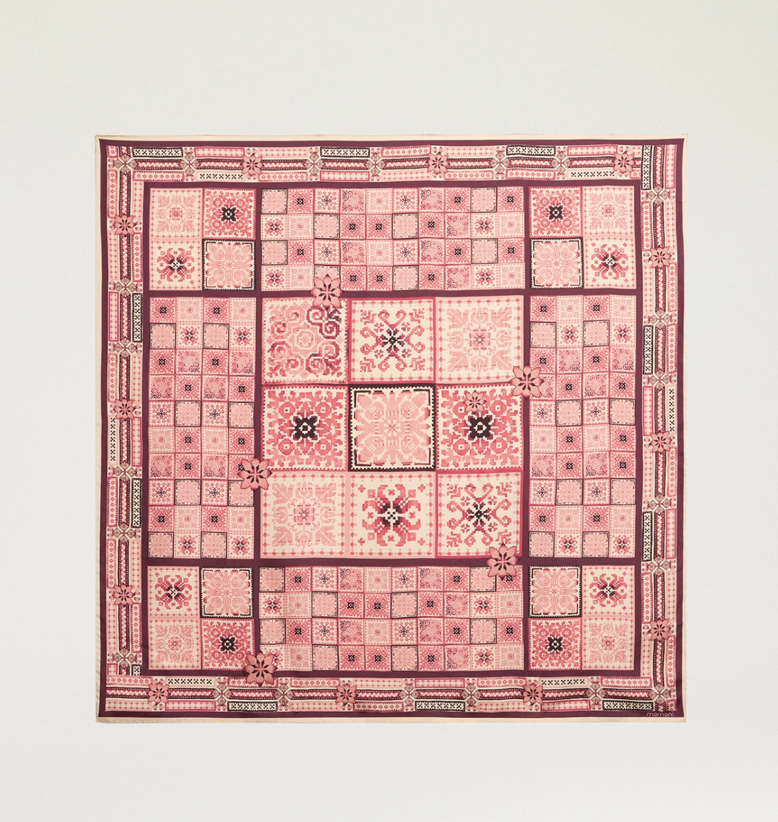 Foulard Soie Nipponia Multicolore Rose - Momoni