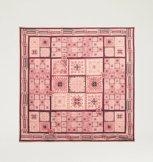 Foulard Soie Nipponia Multicolore Rose - Momoni