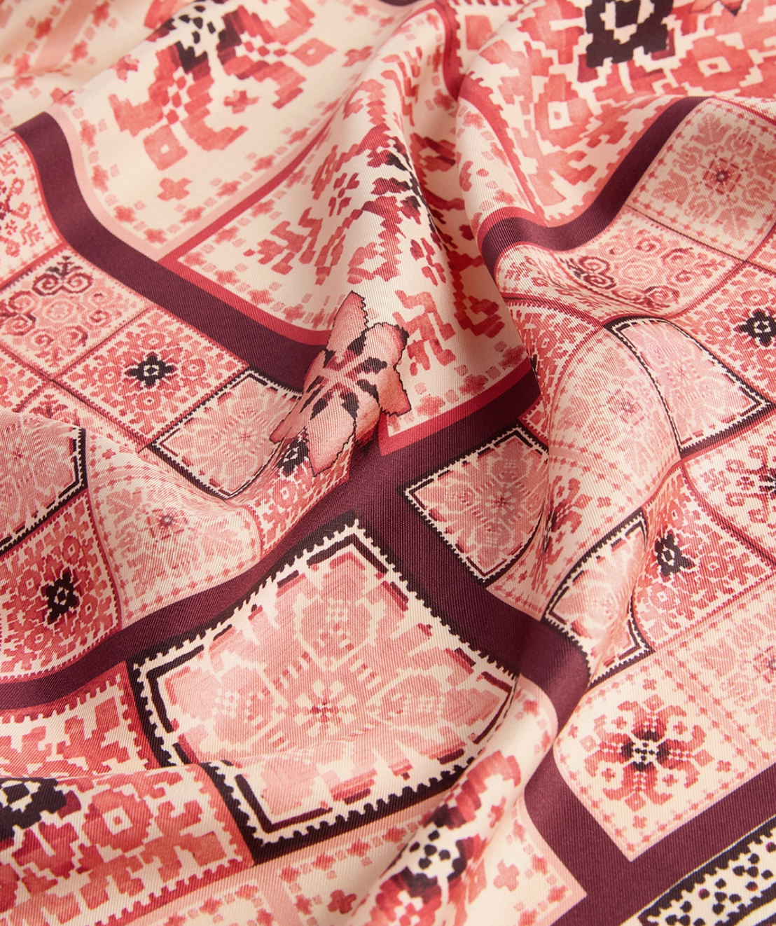 Foulard Soie Nipponia Multicolore Rose - Momoni
