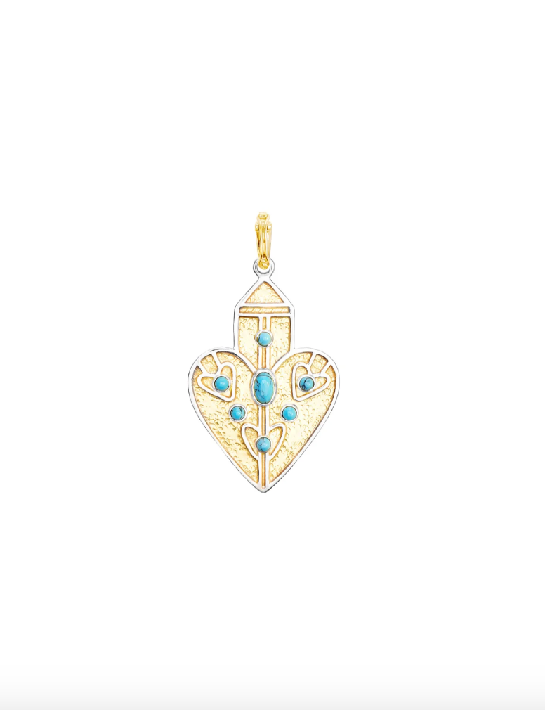 Charm Anahata Turquoise Plaqué Or/Argent - Dorothée Sausset