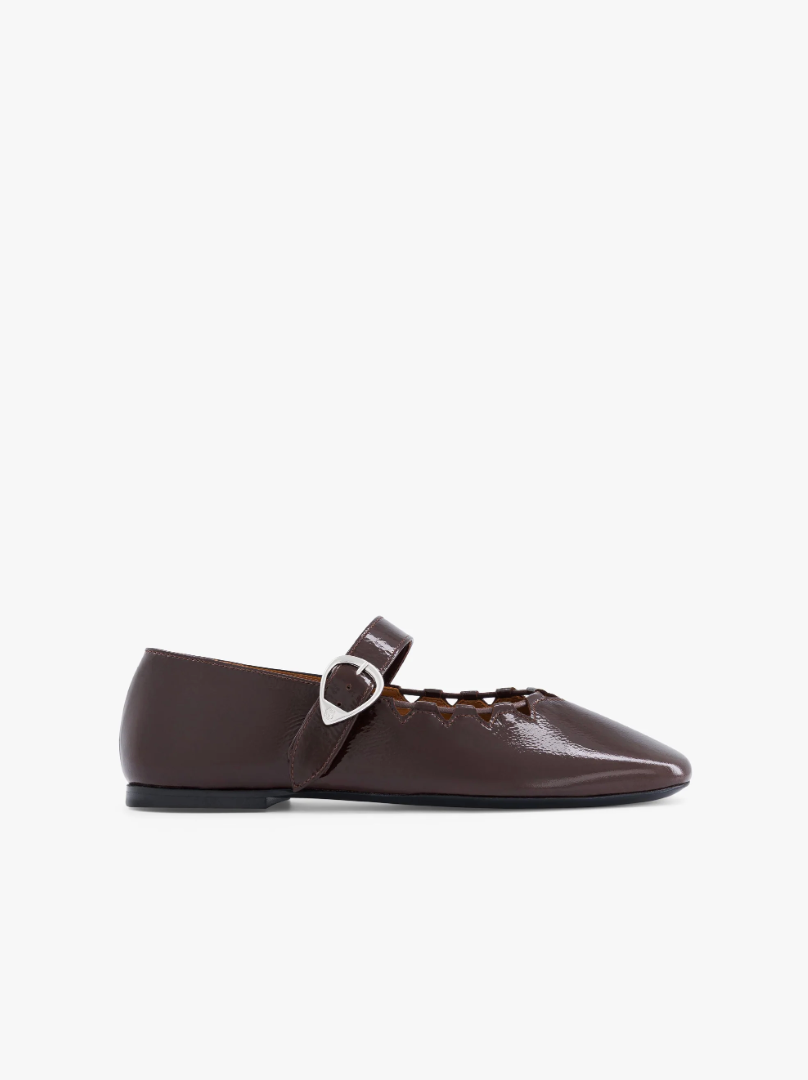 Ballerine Ginger Chocolat Verni - Socque
