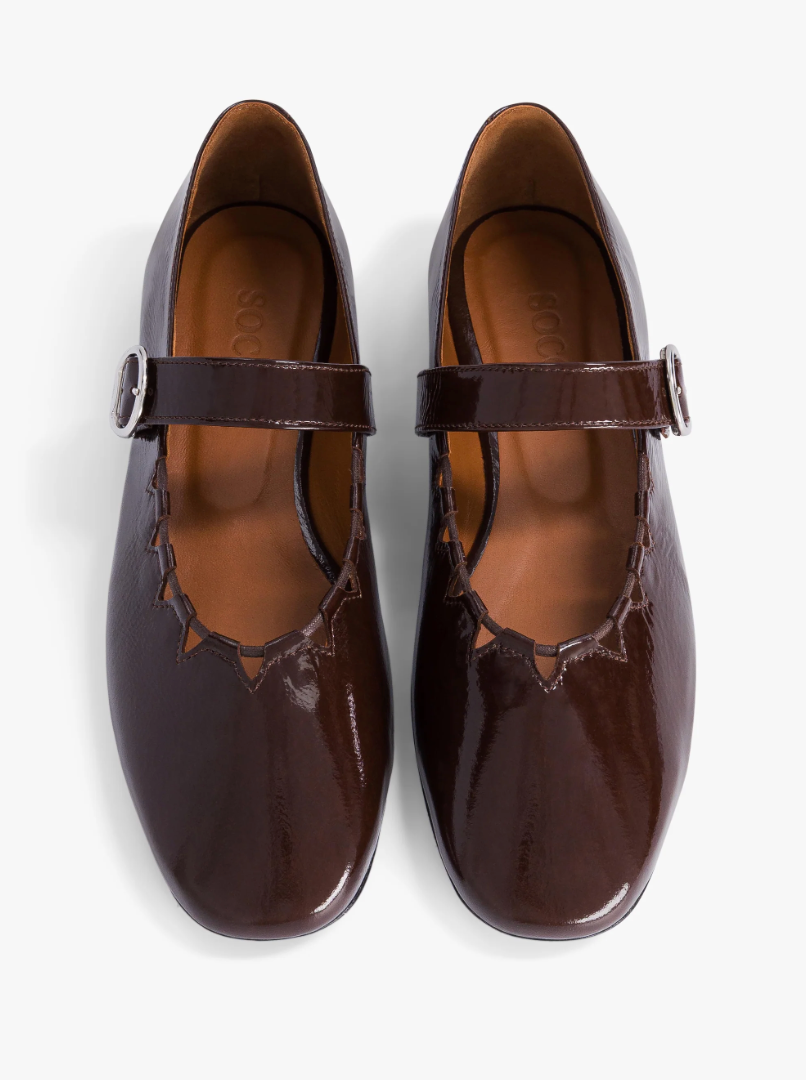 Ballerine Ginger Chocolat Verni - Socque