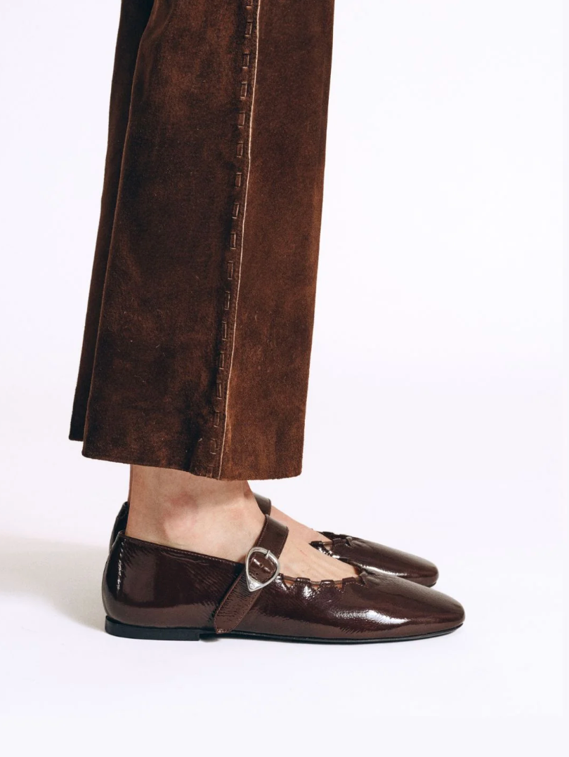 Ballerine Ginger Chocolat Verni - Socque